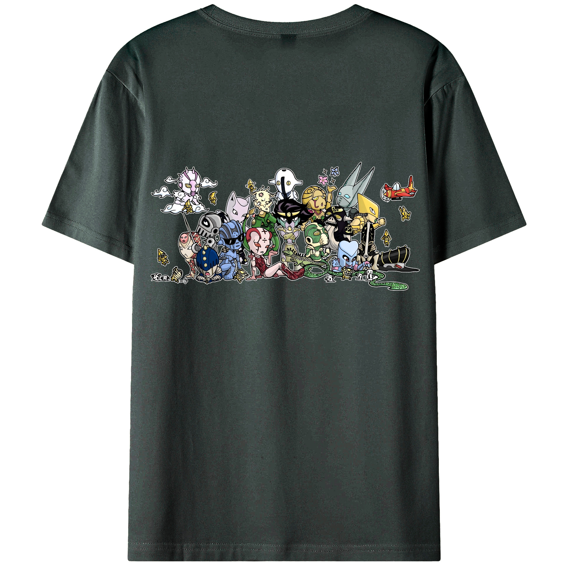 （画像用） ジョジョの奇妙な冒険 JoJo's Bizarre Adventure 綿100％ メンズ半袖Tシャツ（バックプリント） 通気性